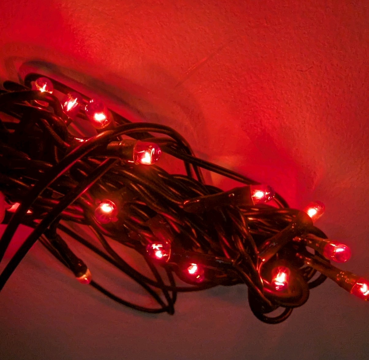 Light Set String Strand - Red Teeny Rice Bulbs - 20 CT Count - Green Cord gallery