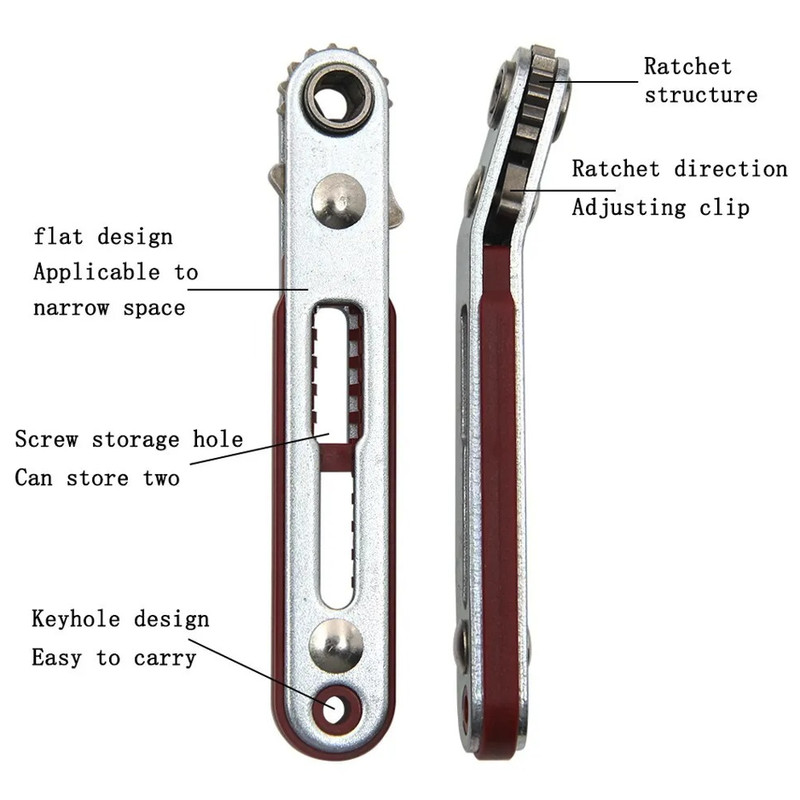 1pc Bidirectional Ratchet Elbow Screwdriver Wrench Hand Tool - NEW gallery
