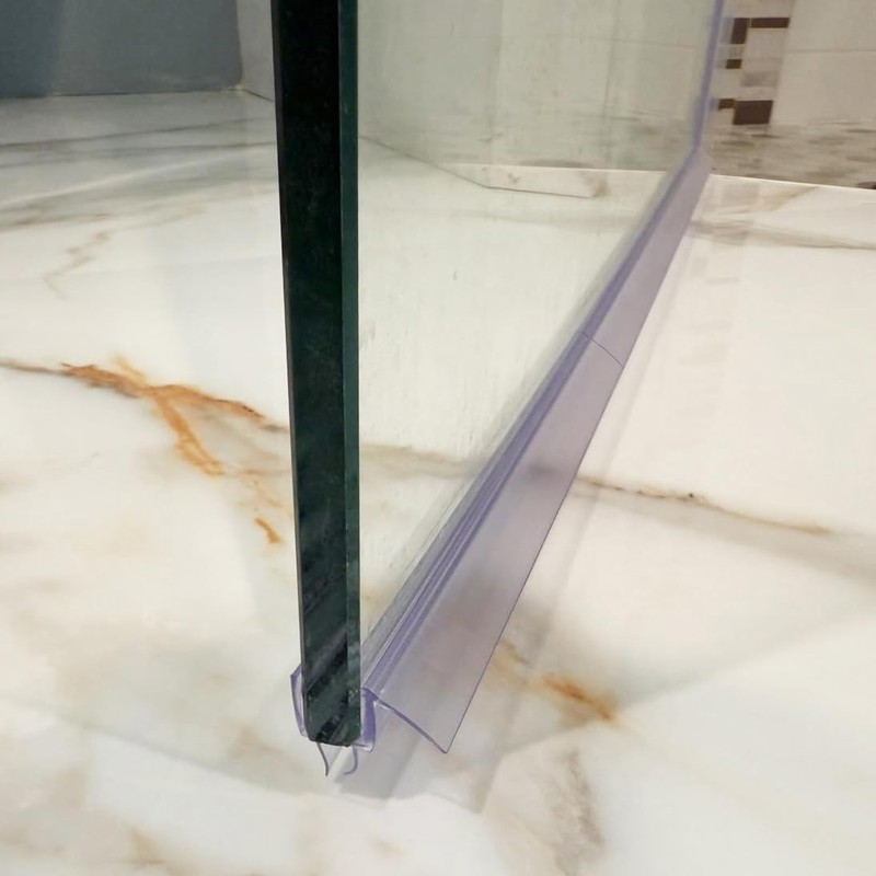 WPOEI 3 PCS Frameless Shower Door Bottom Seal 1/4 Inch Glass 15.75 in x 3,3 S... gallery