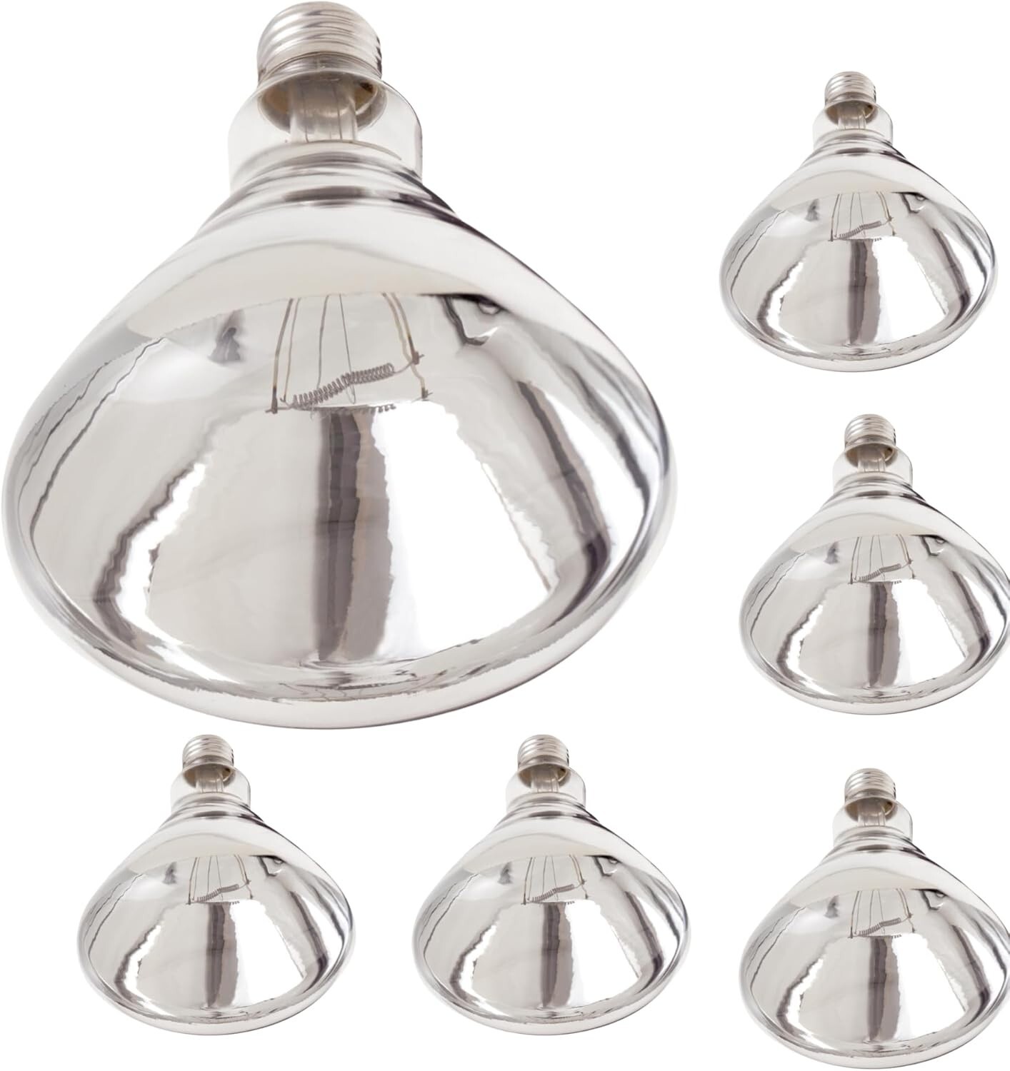 Satco S4885 - 250 Watt R40 Shatterproof Heat Lamp Bulbs - 2700K (6 or 12 PK) gallery