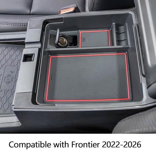 Center Console Organizer Tray Compatible with Nissan Frontier 2022 2023 Red gallery
