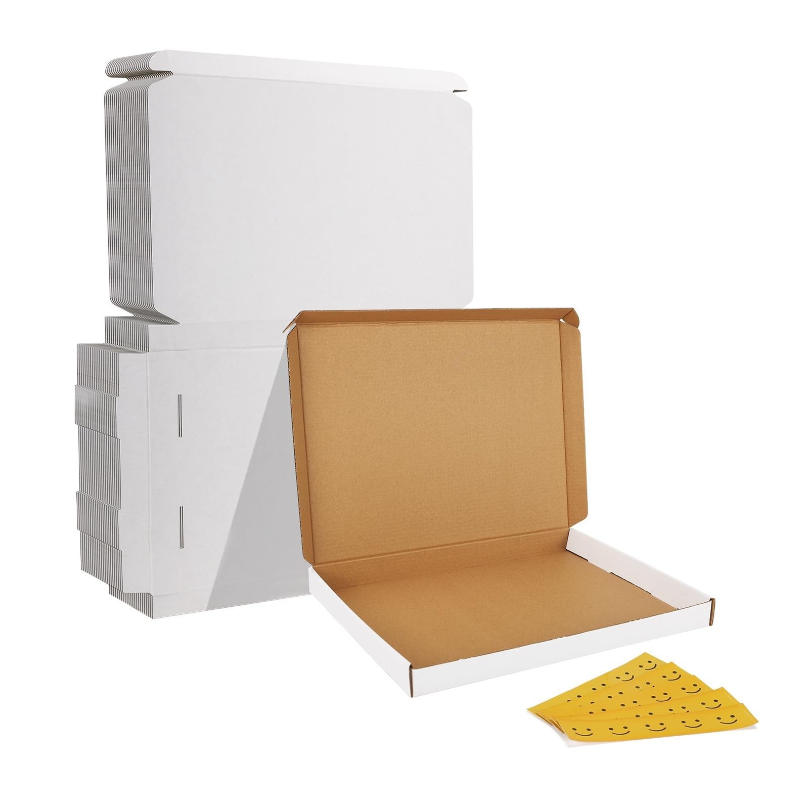 HORLIMER 12x9x1 inches Shipping Boxes Set of 25, White Corrugated Cardboard B... gallery