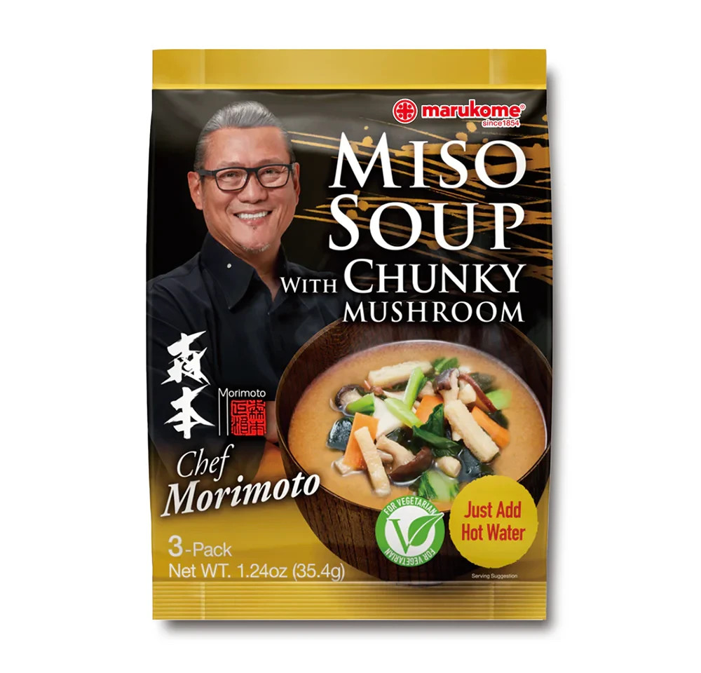 Marukome Chef Morimoto Miso Soup with Chunky Mushroom 1.24oz (30g) Made in Japan gallery