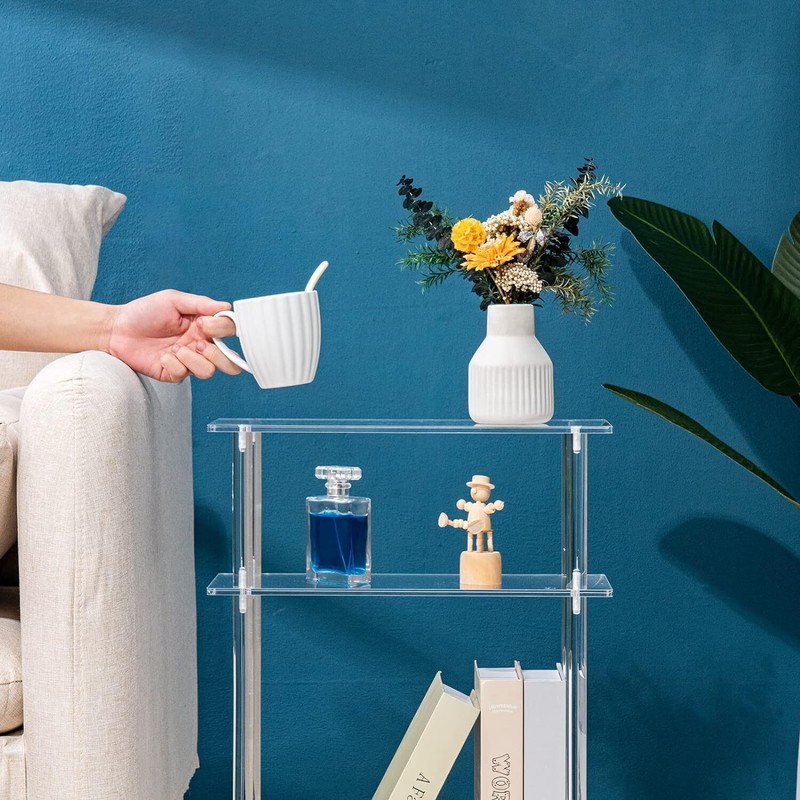 Acrylic Multifunctional Rolling Printer Stand 3-Tier Printer Stand with Wheels gallery