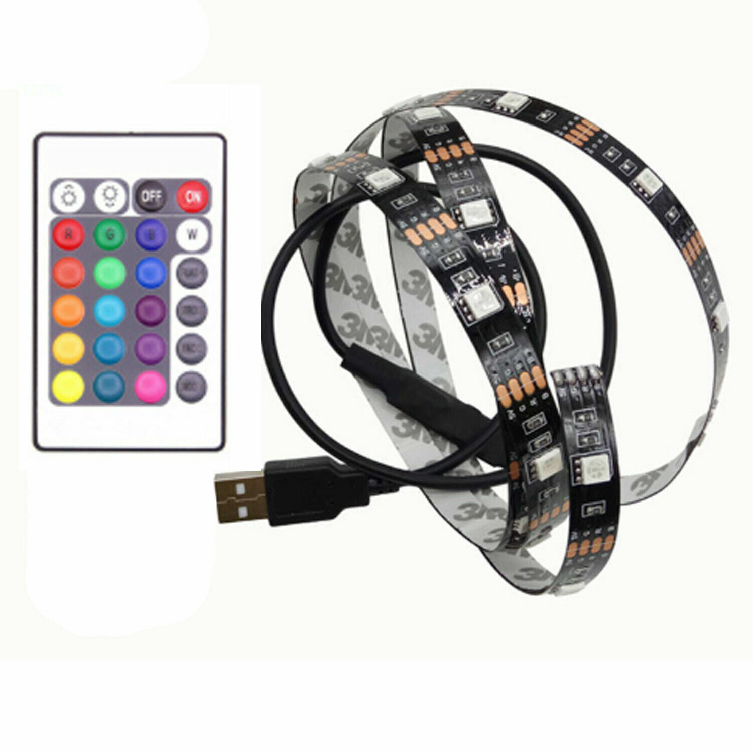 USB Powered RGB Color Change 5050 LED Strips Computer TV PC Back Light Kit DC 5V gallery