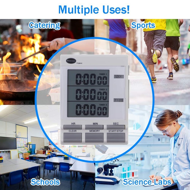Brannan Digital Triple Kitchen Timer and Clock with Large LED Countdown Timer... gallery