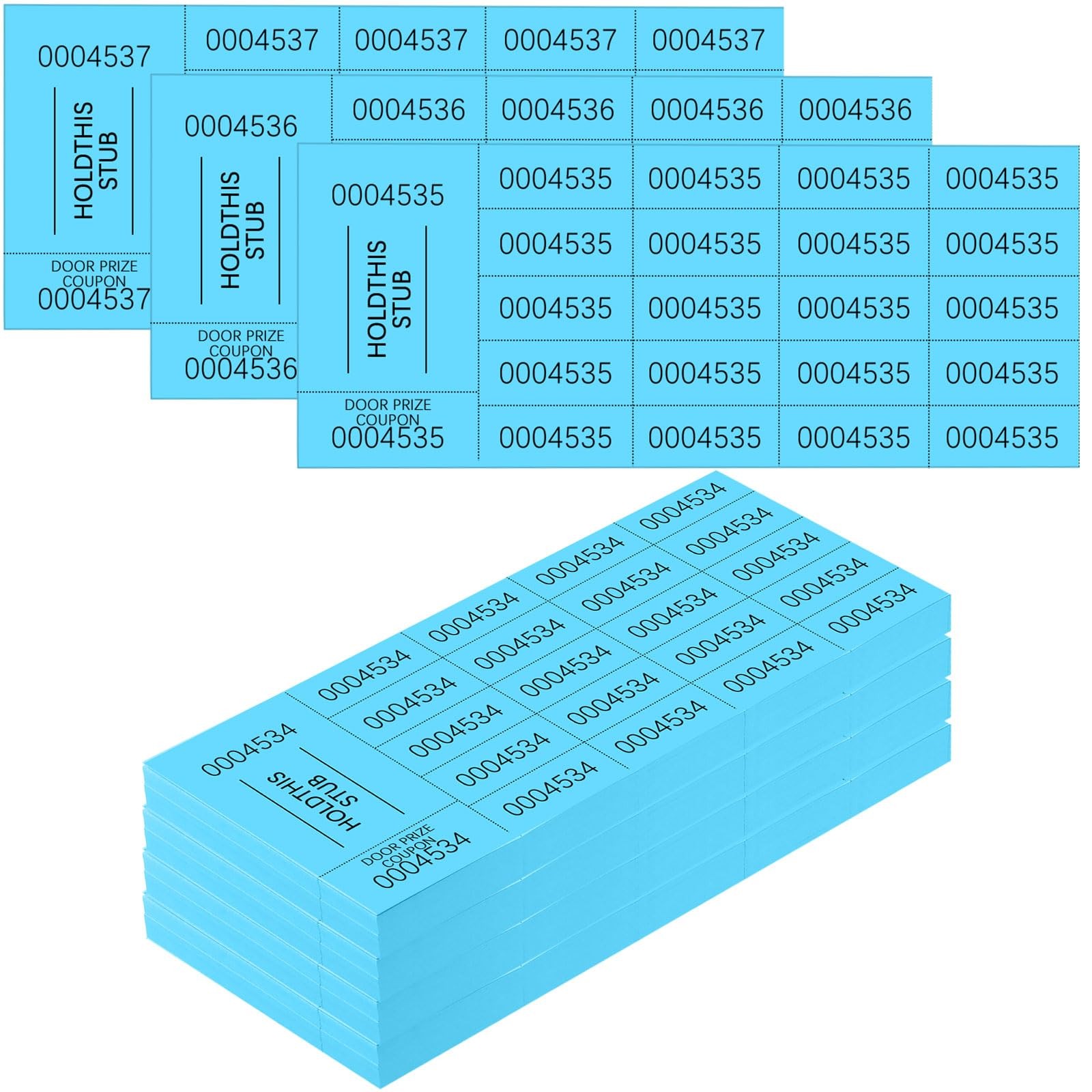 504 Sheets Lake Blue Raffle Tickets Chinese Auction 20 Bid Numbers Event gallery