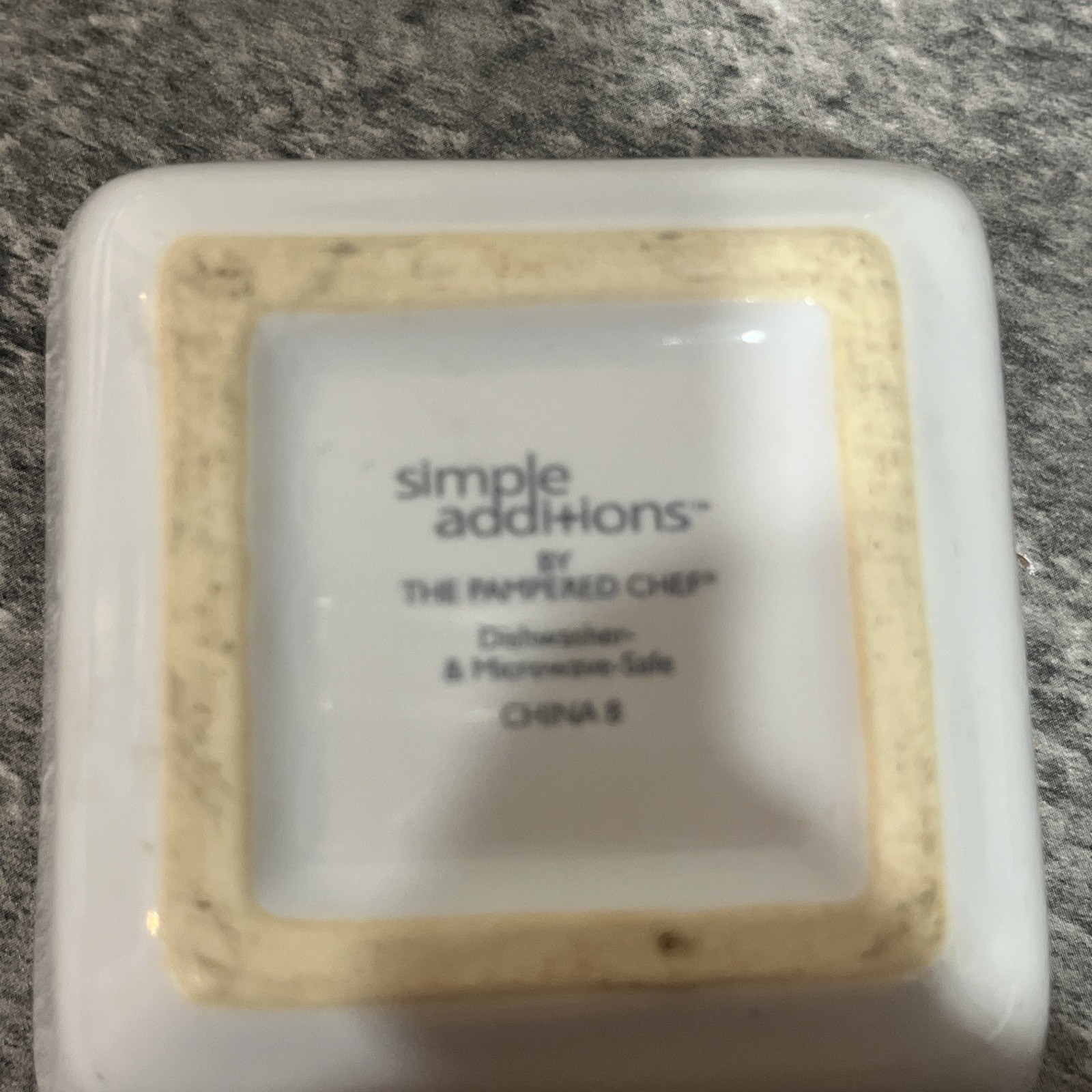 PAMPERED CHEF SIMPLE ADDITIONS PETITE SQUARES 1990 WHITE SET OF 2 - 2.5 INCH gallery
