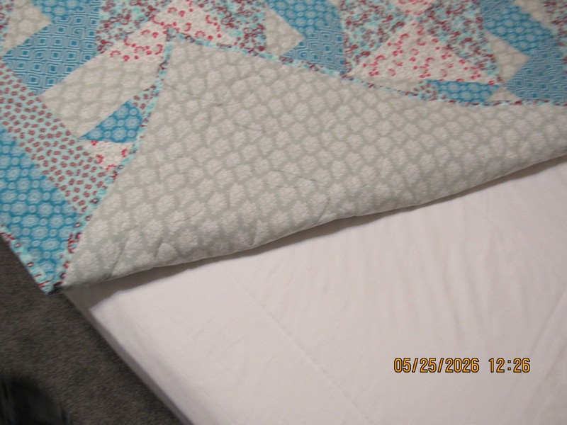 Handmade Patchwork Quilt, 100% cotton, bright pastel colors. gallery