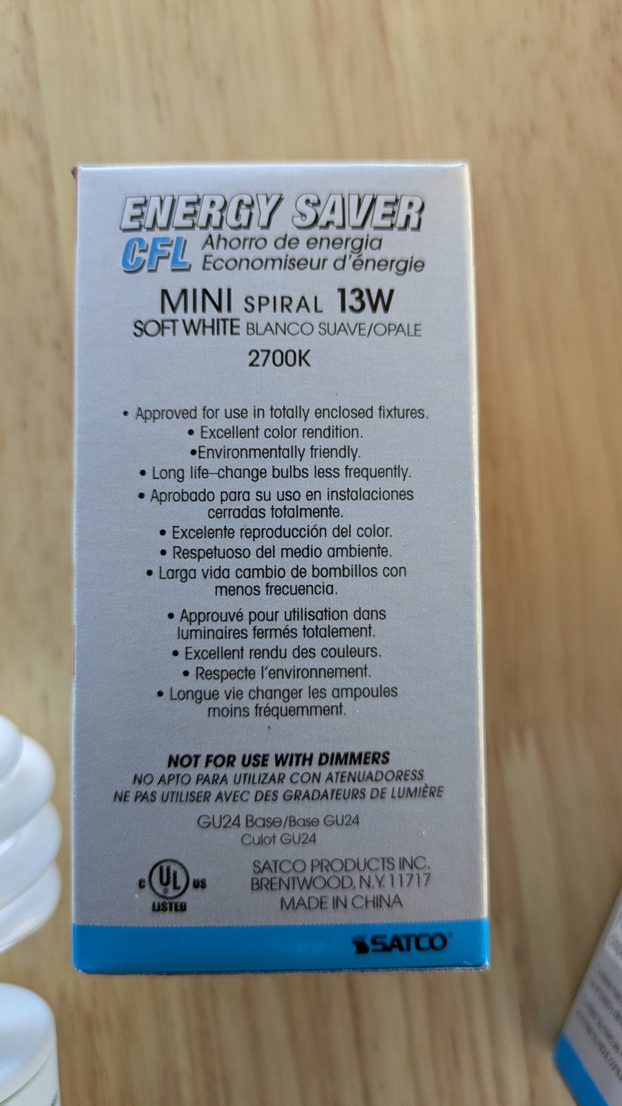 3 PACK Satco S8203 13W 2 Pin GU24 Base Mini Spiral CFL Light Bulb Soft White gallery