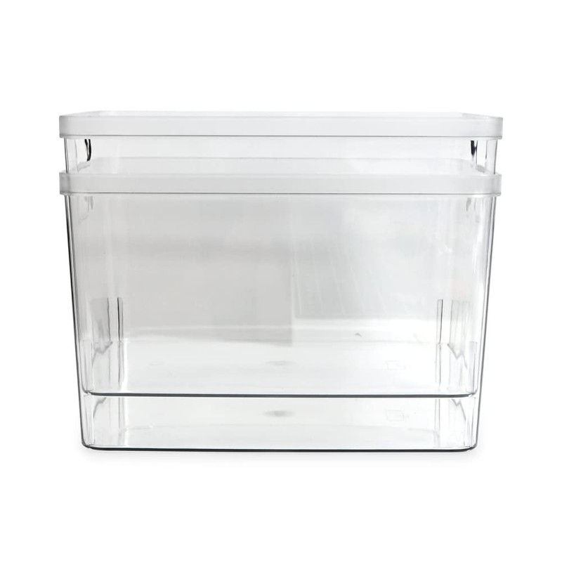 2-Pack Extra-Large Clear Storage Bins (11.5” L x 14” W x 9” H) w/Cutout Handl... gallery