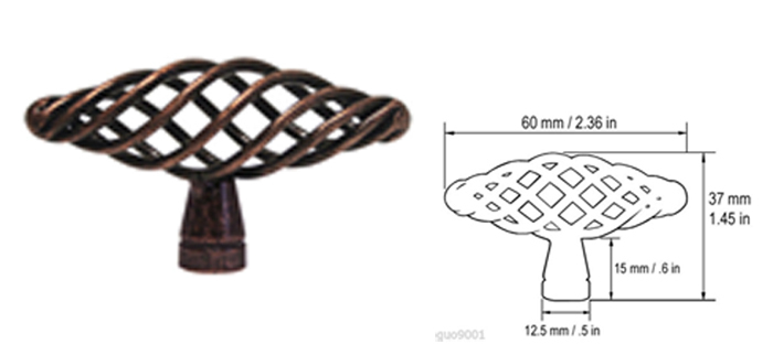 Cabinet Pull Drawer Handle Birdcage Knob Kitchen Hardware Antique Copper Machine