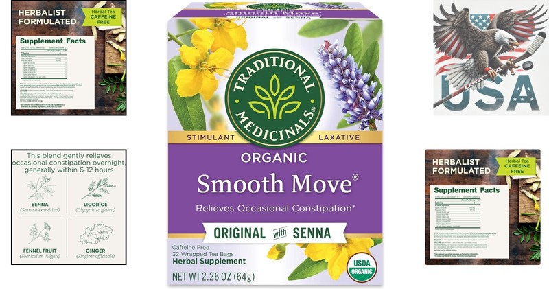 32 Count Organic Smooth Move Tea - Gentle Constipation Relief, Sweet & Aromatic gallery