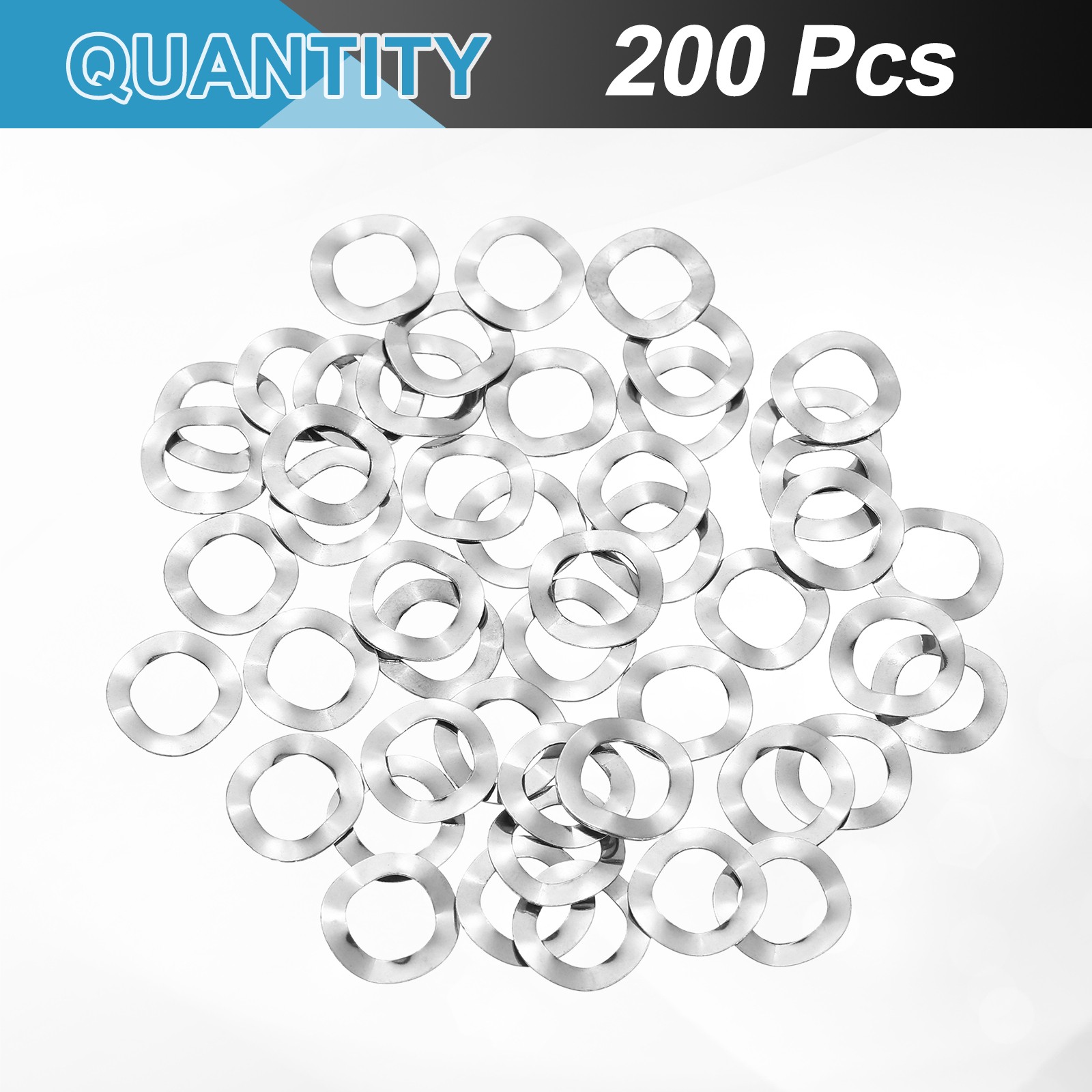 200Pcs Corrugated 304 Stainless Steel Spring 0.51"x0.31"x0.01" for Washer gallery