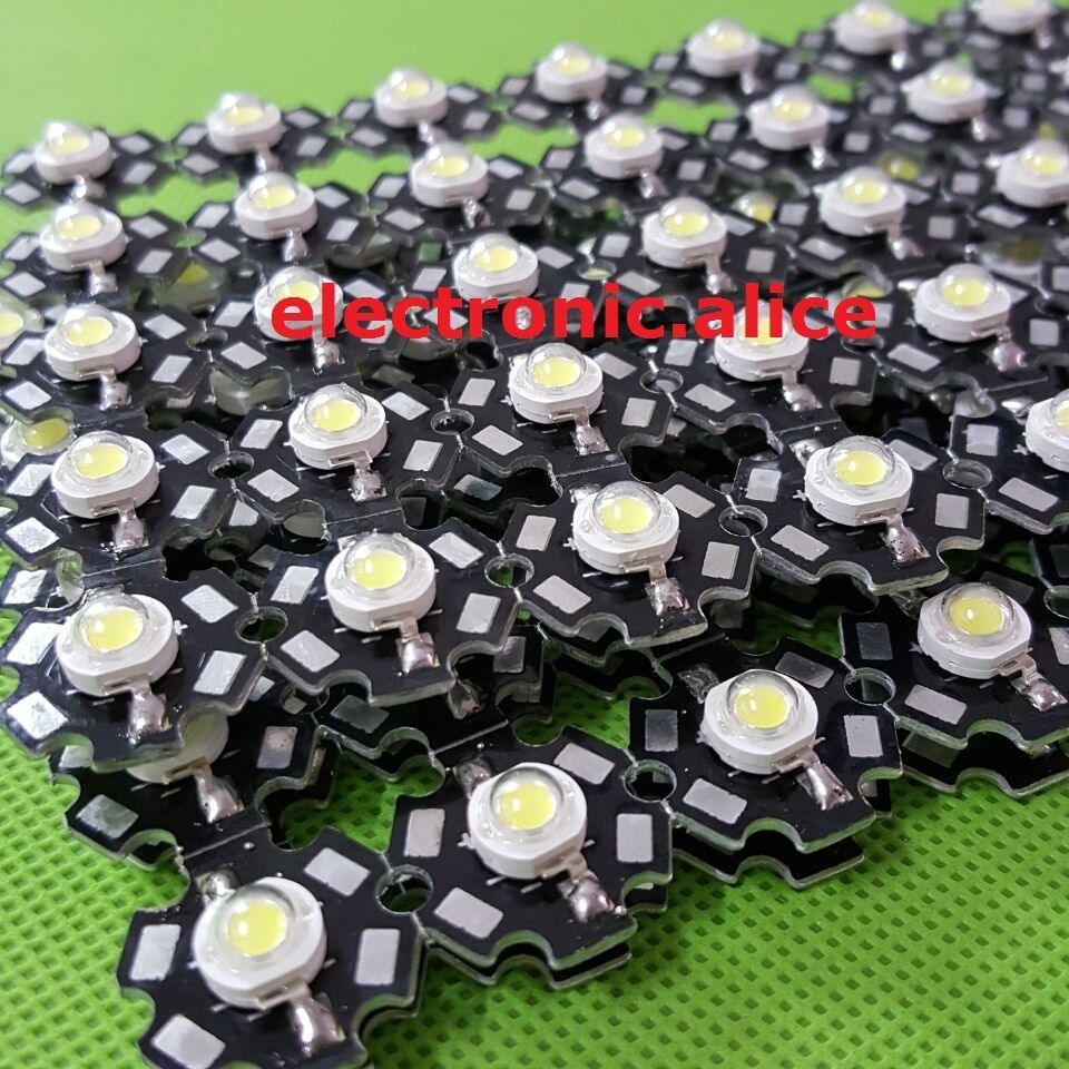 100pcs New 3W High Power cool white 6000-6500k LED+20mm star pcb gallery