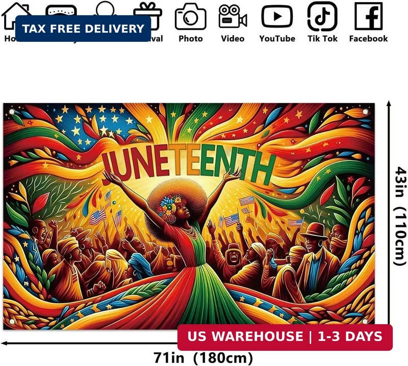 Juneteenth Photo Backdrop Happy Juneteenth Banner Juneteenth Decor 19th June 186 gallery