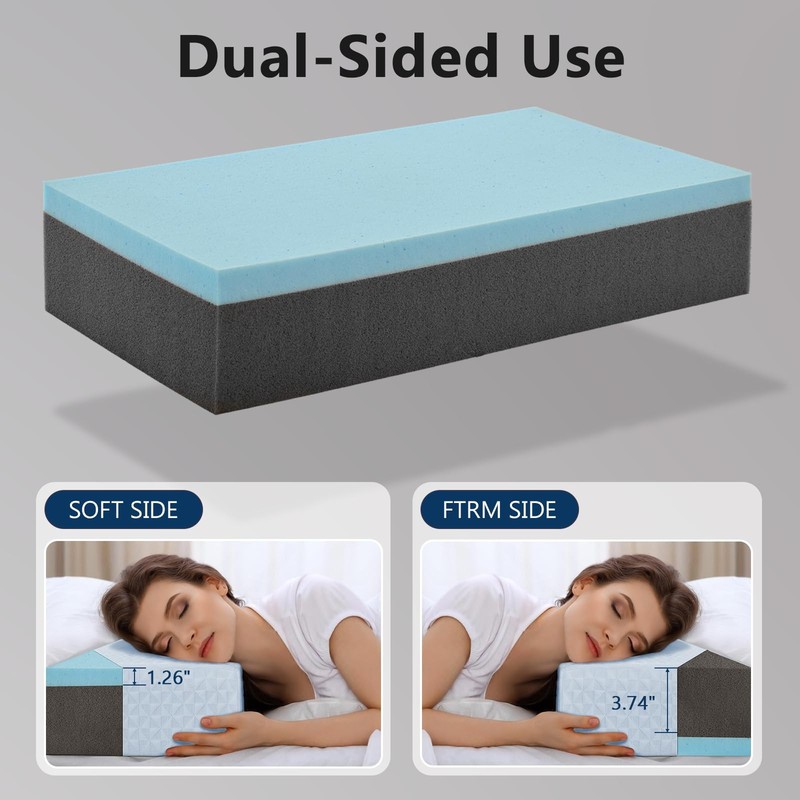 COLDHUNTER Cube Pillow Pro for Side Sleepers Memory Foam Bed Pillow Soft Pill... gallery