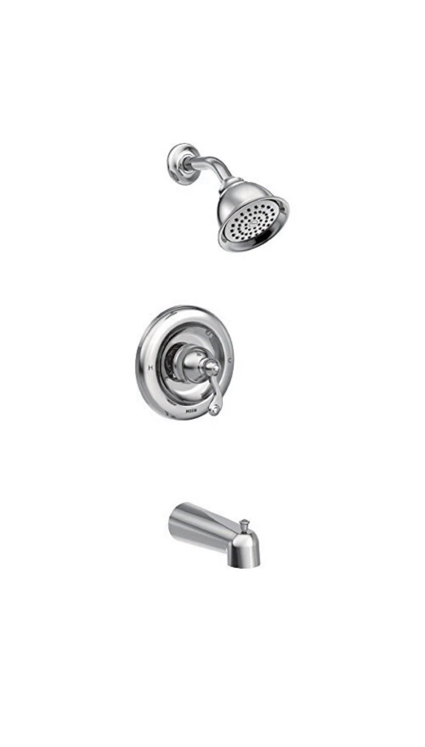 Moen T2123EP Traditional Posi-Temp Tub and Shower Faucet Trim Set - Chrome Z7 gallery
