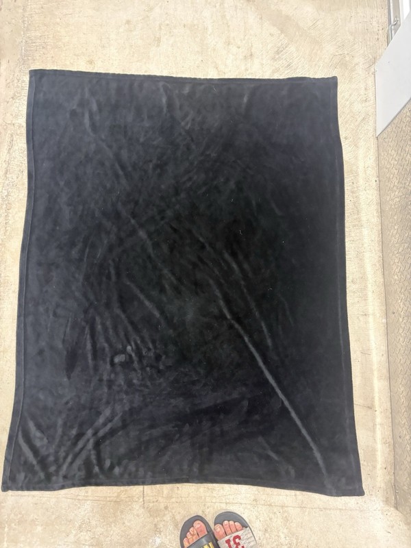 Black Solid Color Rectangular Throw Blanket, Throw Size, No Closure gallery