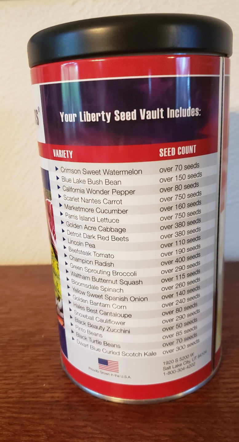 Liberty Seed Vault - Survival Heirloom Seeds by 4 Patriots - 22 Varieties gallery