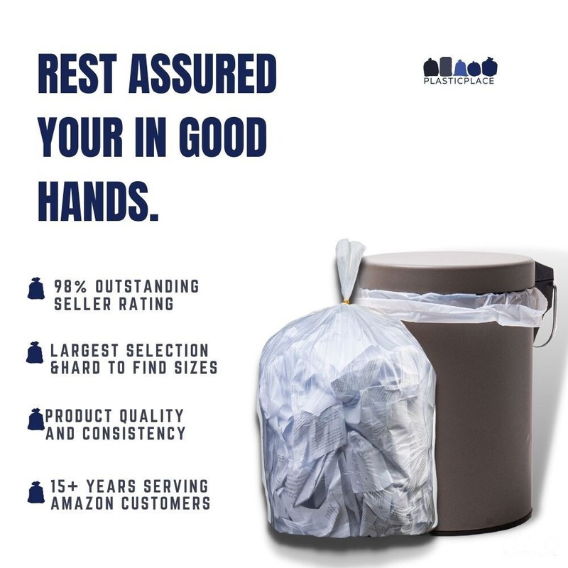 Plasticplace 7-10 Gallon High Density Trash Bags - Clear, case of 1000 bags gallery