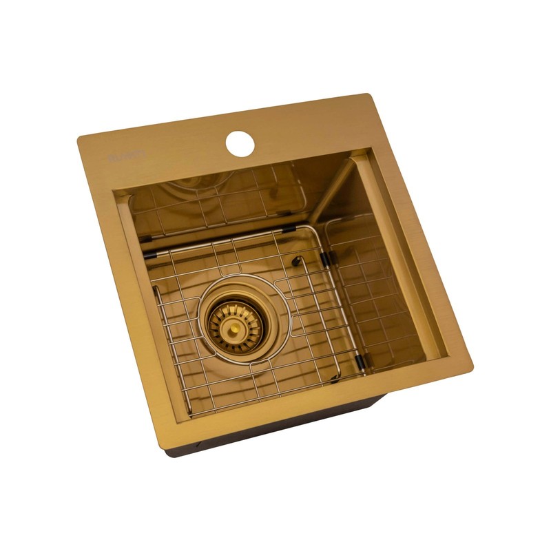 Ruvati 15" Workstation Drop-in Topmount 16Gauge Bar Prep Sink- RVH8215GG gallery