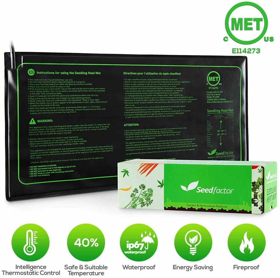 Seedfactor 10"x20" Seedling Heat Mat Seed Germination Propagation Clone Starter gallery