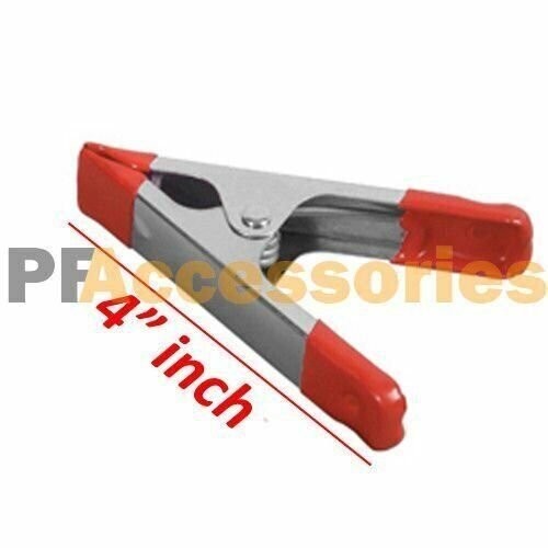 12x 4" inch Metal Spring Clamps w/ Rubber Tips Tool 12 Pcs Lot Steel Red gallery