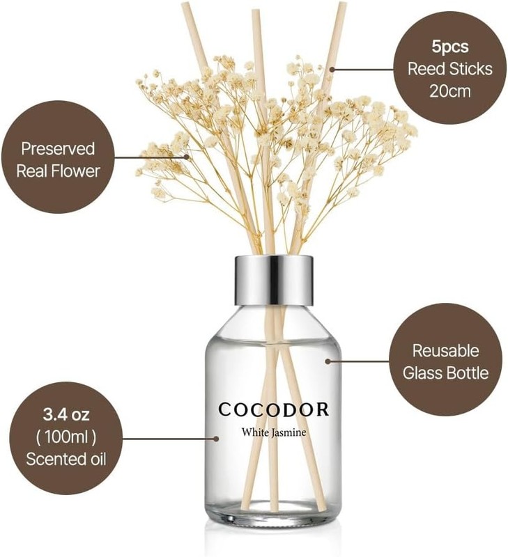 Flower Reed Diffuser Set / 3.4oz / Garden Lavender/Scent Diffuser with Sticks gallery