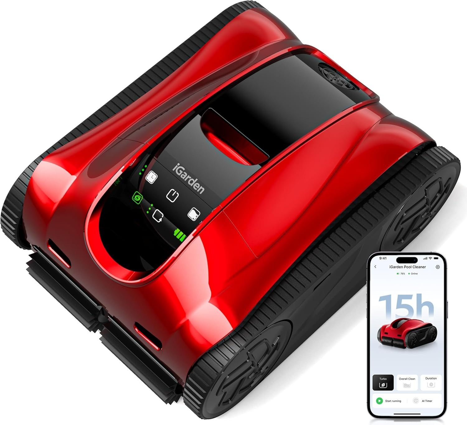 iGarden Pool Cleaner K Pro 15H Runtime Cordless Robotic Pool Vacuum for Ingroud gallery