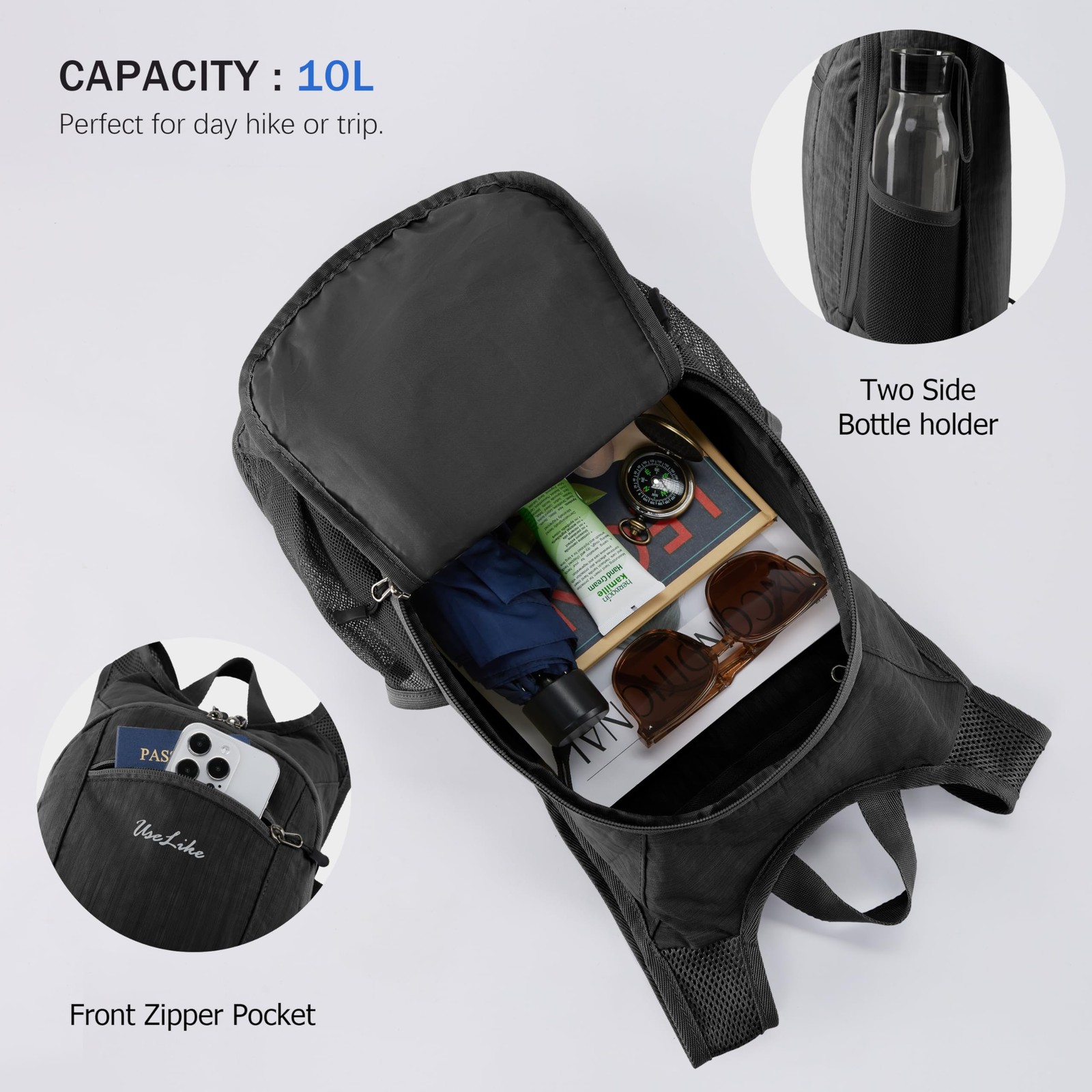 10L Small Hiking Backpack Travel Daypack Lightweight Packable Back Pack for W... 5