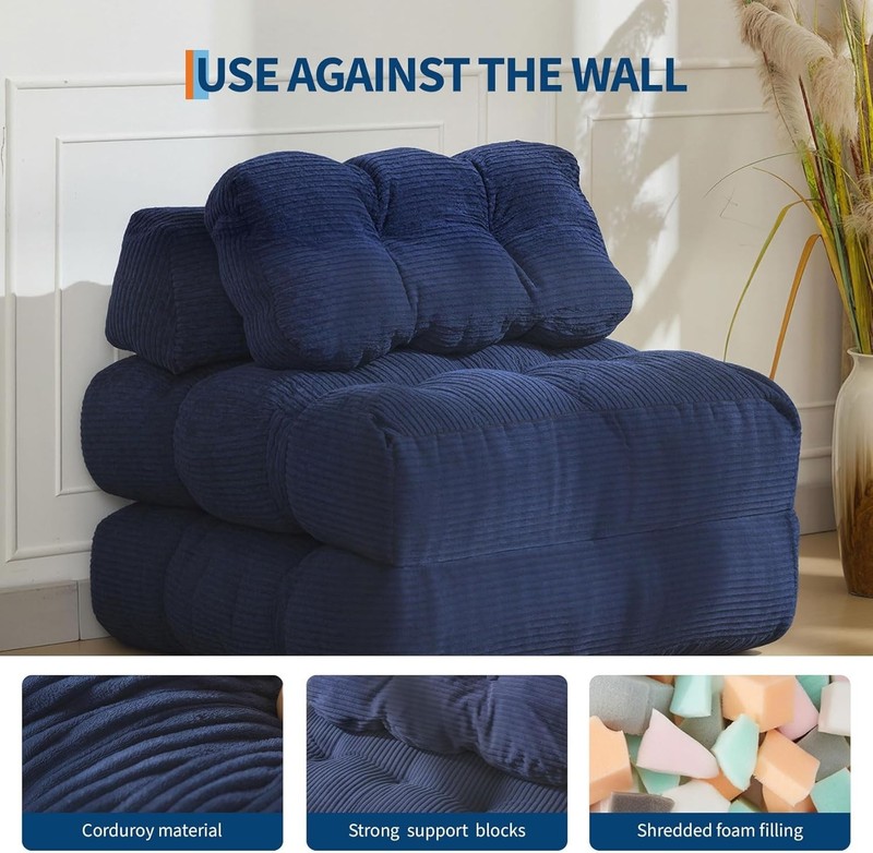 Folding Sofa Bed Convertible Sleeper Chair W/ Pillow Foldable Mattress W/ Back gallery
