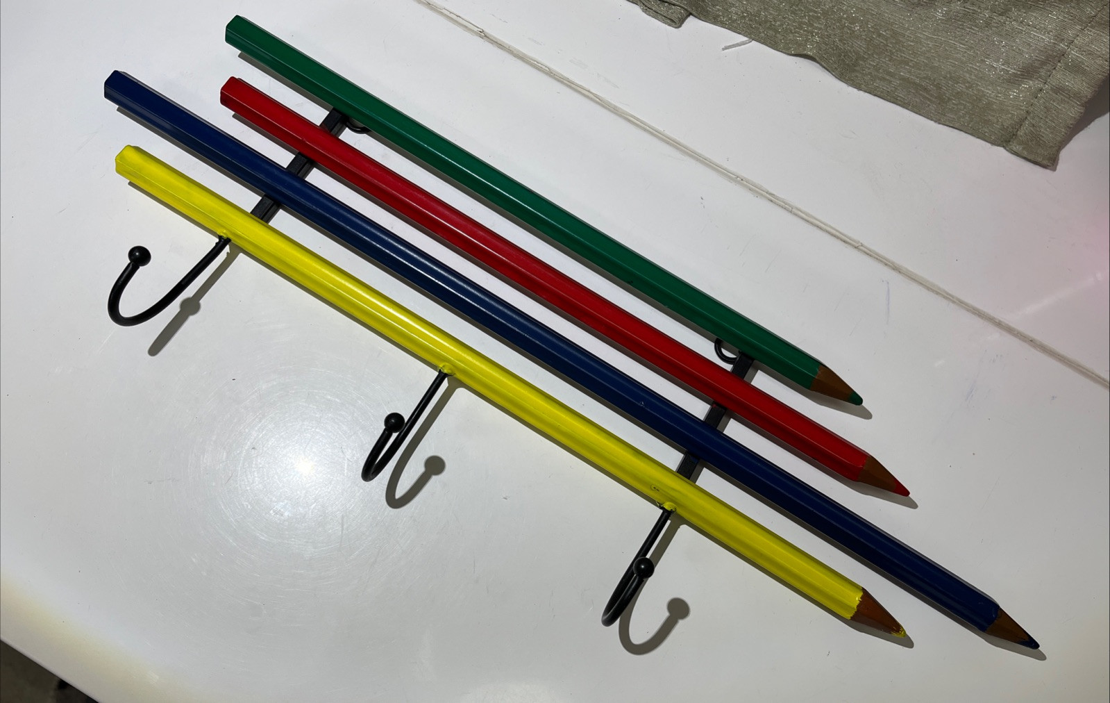 Metal colored pencil coat rack hook 19 inches X 6 inches School Room/child Room gallery