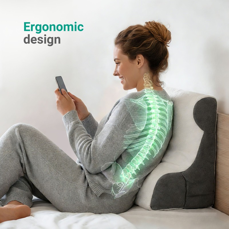 Ergonomic Wedge Shape Pillow Backrest Reading Pillow for Adults Sleep Relaxing gallery