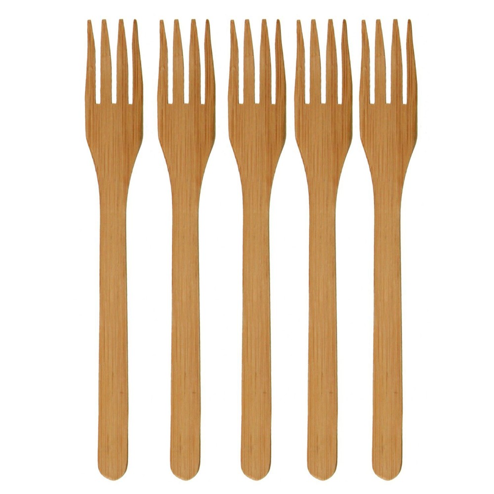 BambooMN Brand - Solid Bamboo Dinner Fork 8" | 30 and 100 Piece