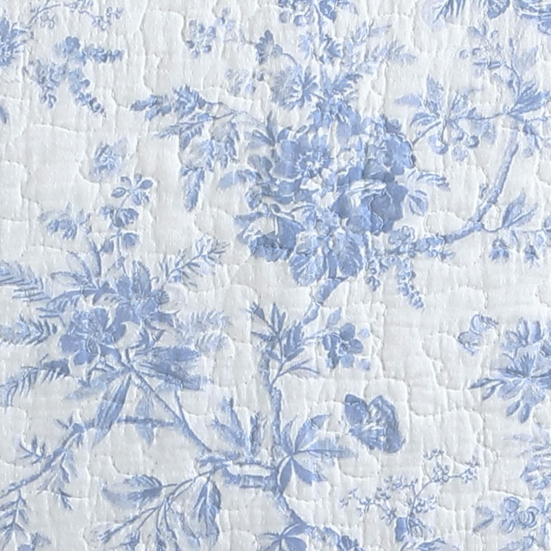 Laura Ashley Queen Quilt Set Soft Lightweight Breathable Reversible Blue Floral gallery