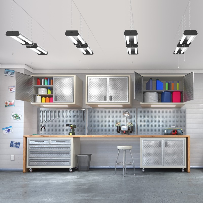 2-PACK 4' LED Shop Light Heavy Duty Linkable Fixture 5500lm Bright White Garage gallery