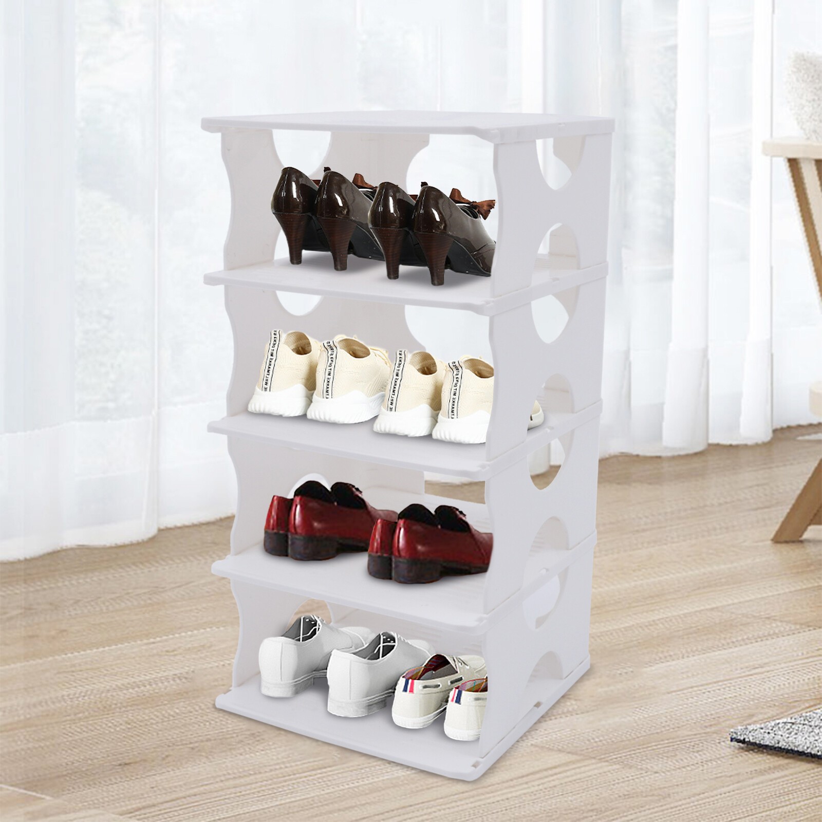 5 Shelf Shoe Rack Organizer Storage Shoe Rack Space Saver for Bedroom NEW gallery