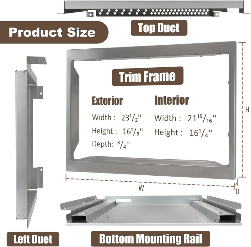 24-inch Microwave Trim Kit, Stainless Steel, for Panasonic 1.2 cu ft NN-CD87KS gallery