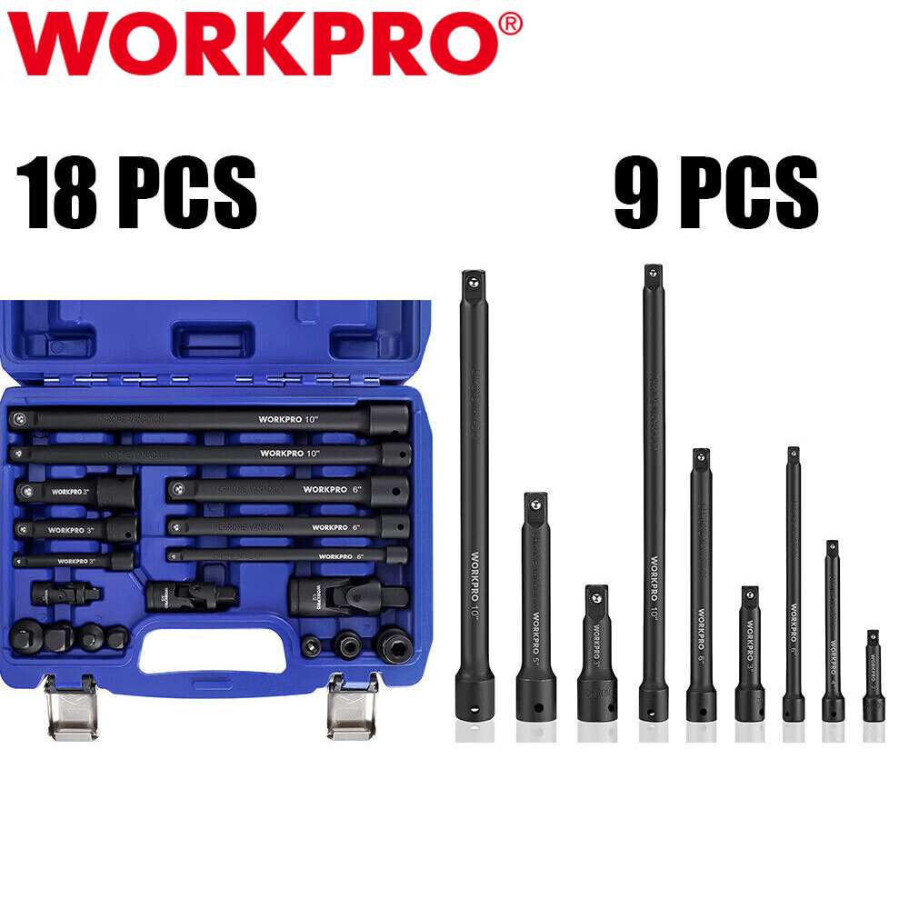 WORKPRO 18PC/9PCS Impact Driver Extension Bar Drive Socket Extension Accessories gallery