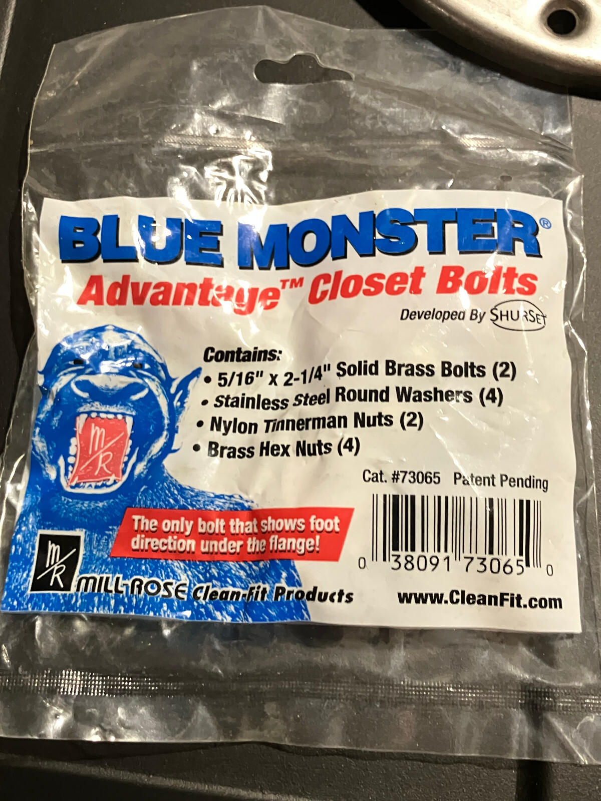 1 PAIR Blue Monster Blue Monster Advantage Closet Bolts TOILET TO FLOOR gallery