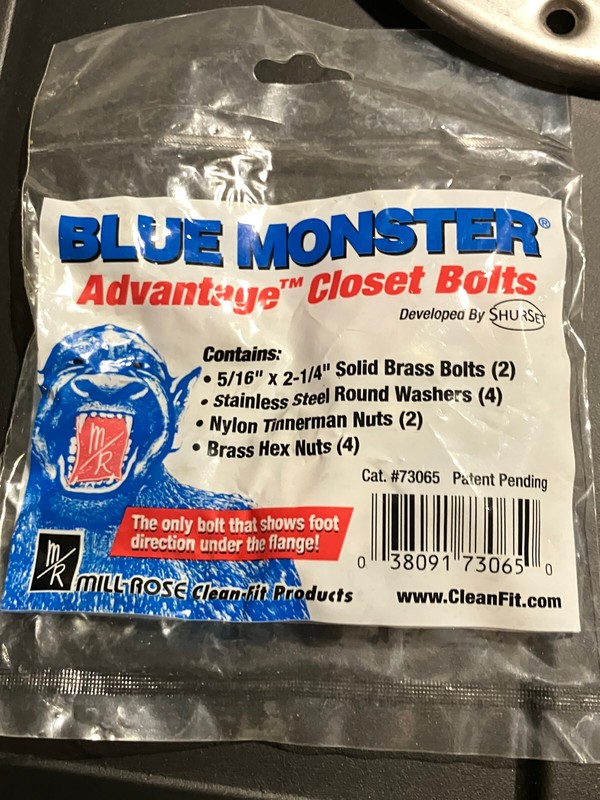 -- Blue Monster Blue Monster Advantage Closet Bolts TOILET TO FLOOR NEW -- gallery