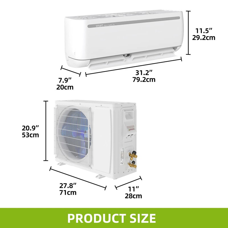 YITAHOME 24K BTU Split Air Conditioner Heat Pump System 220V Up to 1500 Sq. Ft gallery