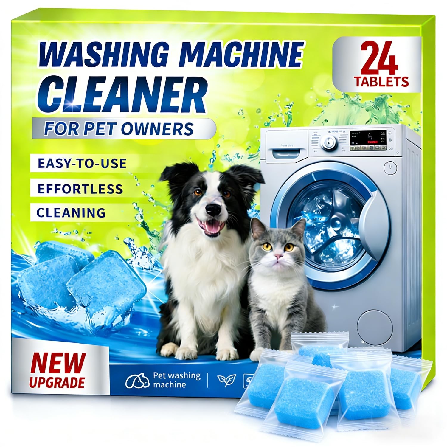 Enzyme Washer Cleaner Tablets Pet Odor Hair Remover Deep Clean HE Front Top Load gallery