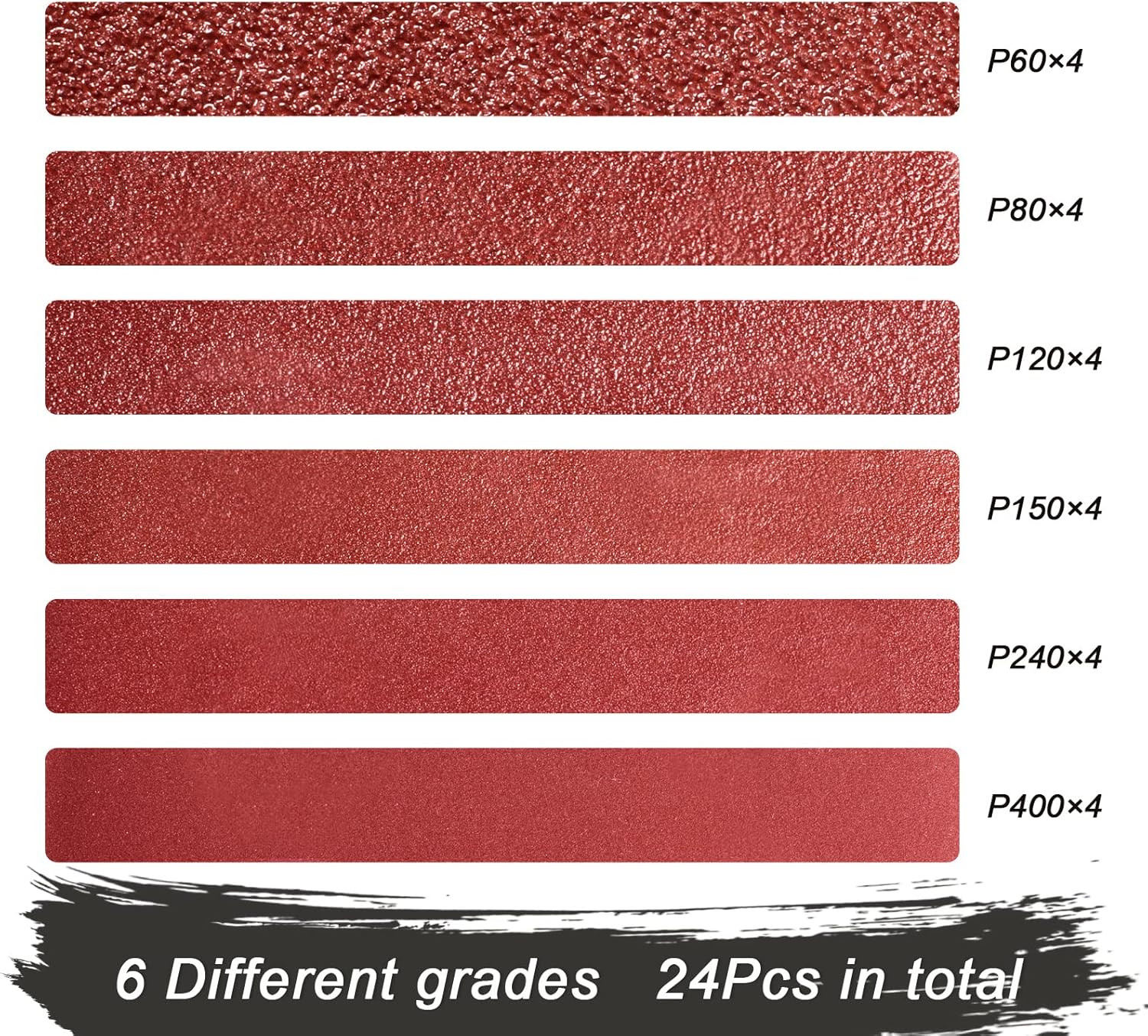 24 Pack 1x30 Sanding Belts Assorted Grits Aluminum Oxide Belt Sander Paper gallery