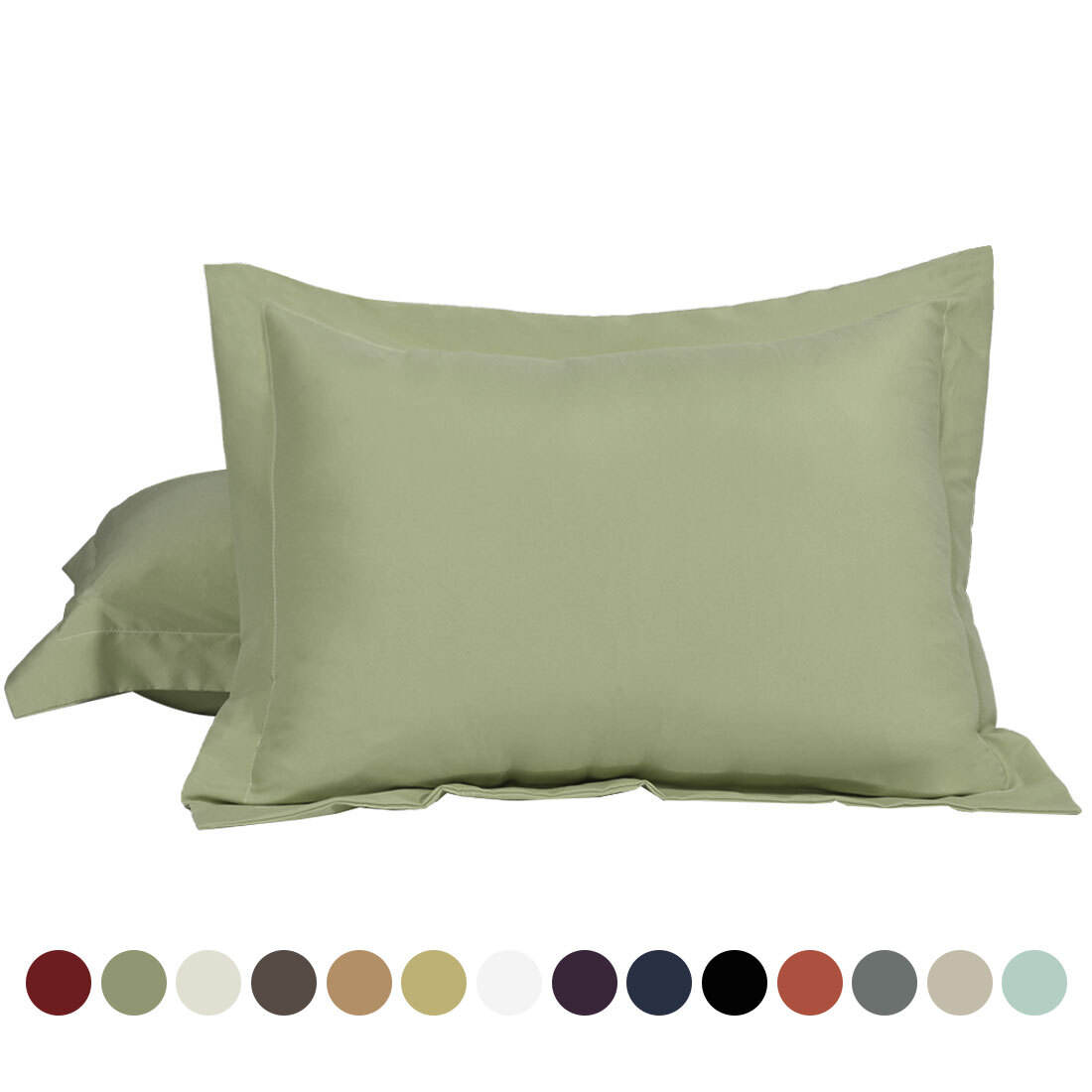 2Pcs Standard/Queen/King Microfiber Pillow Shams Pair No Zipper Pillowcases gallery