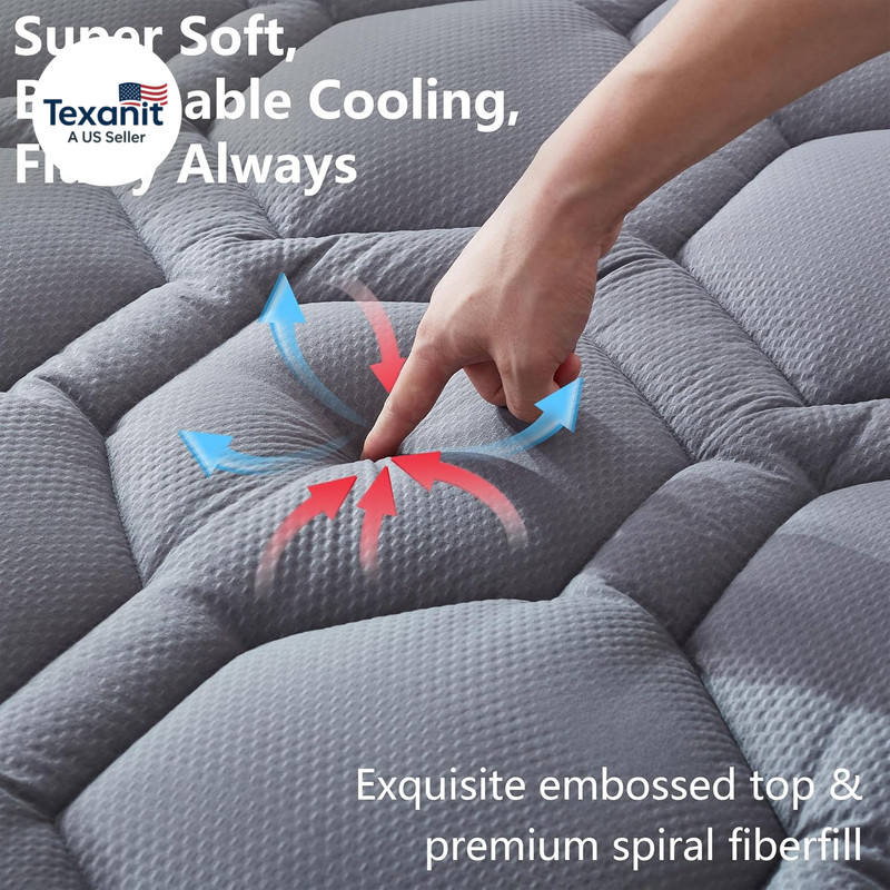 King Size Mattress Pad Waterproof, Cooling Mattress Topper Noiseless, Leak Proof gallery