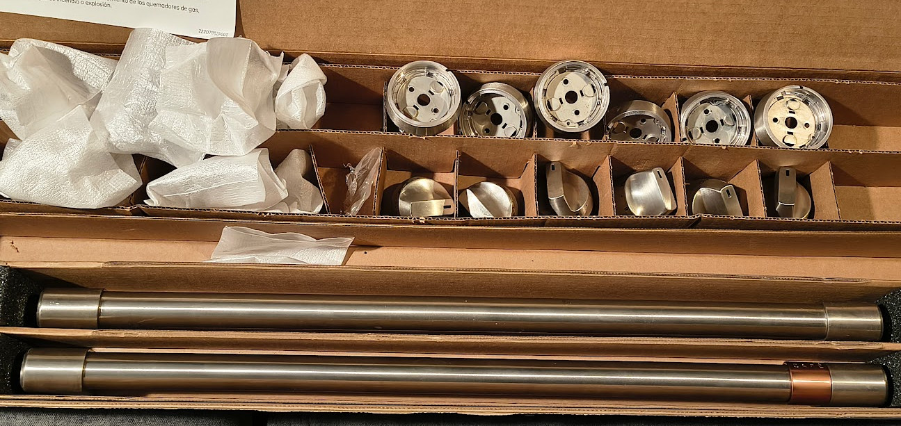 BRUSHED STAINLESS STEEL RANGE HANDLE & KNOB ASM KIT C200P3MD1 (CXFCGHKPMSS) 2022 gallery