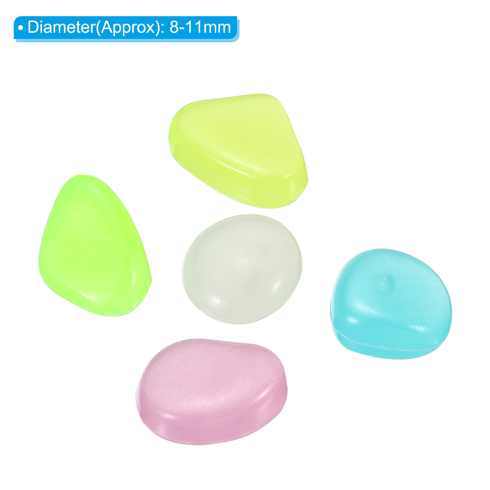 500pcs Glow Rocks 8-11mm Decoration Pebbles Luminous Stones Decor Multicolored gallery