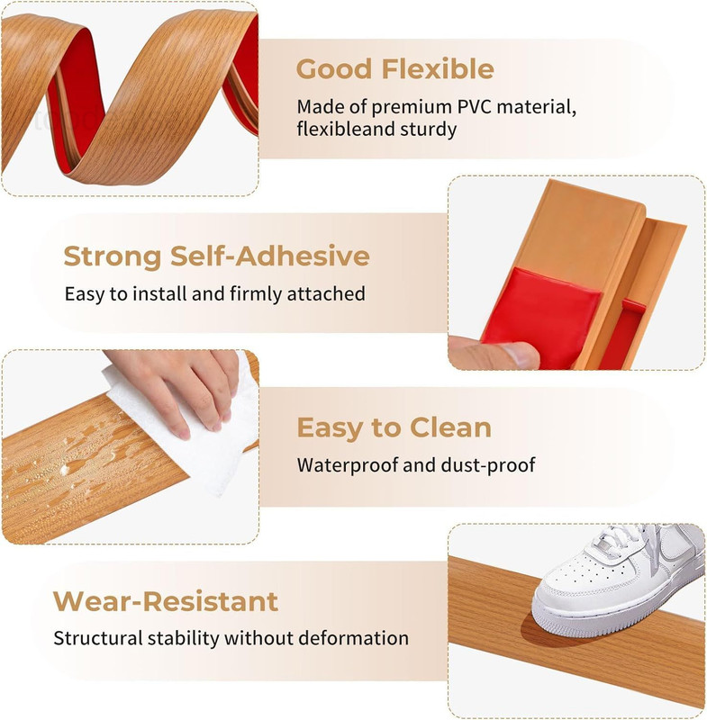 Door Thresholds Floor Transition Strip 36 inch, 1/2'' ~ 36 in, Light Brown gallery
